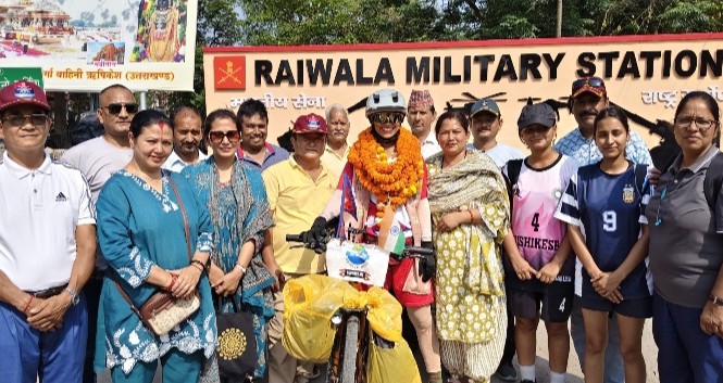 रायवाला: पर्यावरण संरक्षण के संदेश के साथ विश्व भ्रमण पर निकली नेपाल की यमुना ढकाल का स्वागत
